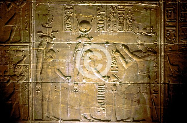 Limestone relief at the Temple of Philae, Ancient Egyptian. Artist: Unknown