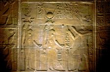 Limestone relief at the Temple of Philae, Ancient Egyptian