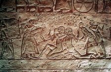 Limestone relief from the Temple of Rameses II, Abu Simbel, Egypt, 13th century BC