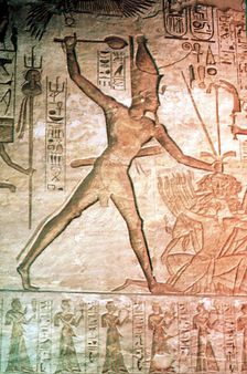 Limestone relief from the Temple of Rameses II, Abu Simbel, Egypt, 13th century BC