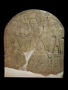 Limestone stela depicting Ramesses II offering incense to Isis, XIXth Dynasty (c1292 BC-c1190 BC)