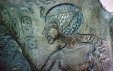 Limestone stela with a seated figure of Akhenaten, Egypt, 18th Dynasty, c1340 BC