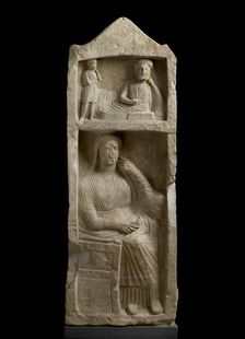Limestone tomb stele, relief, Hellenistic Period (Cyprus), c325-30BC