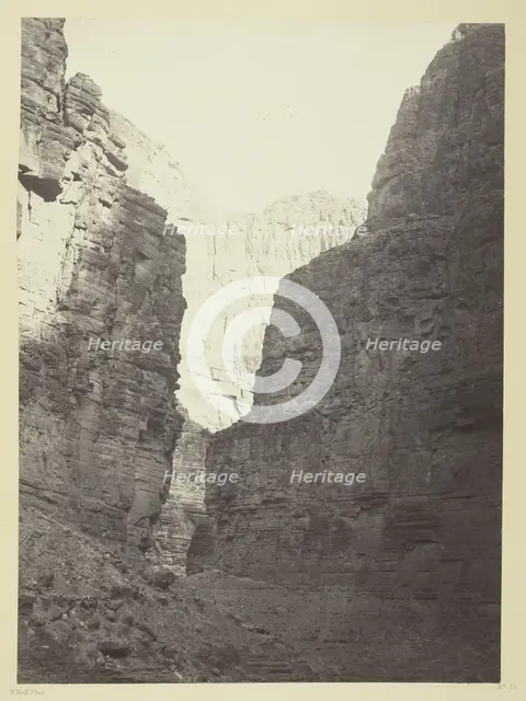 Limestone Walls Kanab Wash, Colorado River, 1872. Creator: William H. Bell.