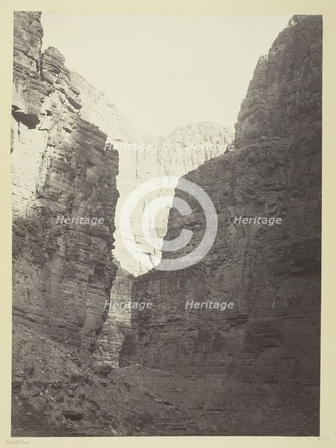 Limestone Walls Kanab Wash, Colorado River, 1872. Creator: William H. Bell.