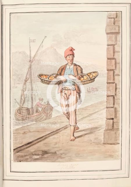Limon Cryer of Naples, leaf from 'A Collection of Dresses by David Allan Mostly from Nature', 1776. Creator: David Allan.