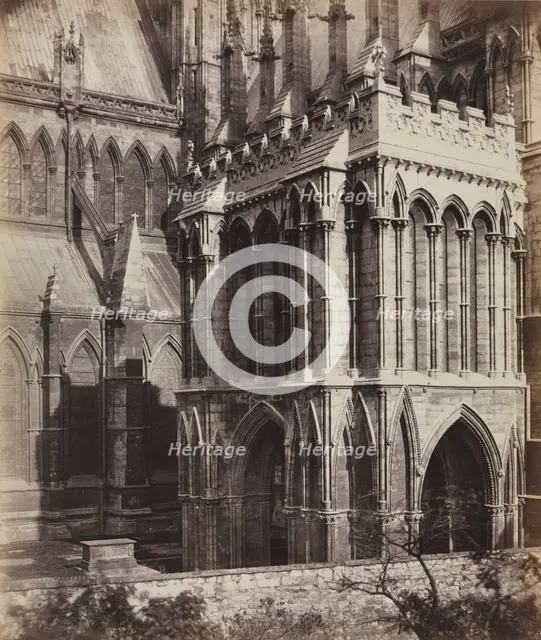 Lincoln Cathedral: The Galilee Porch, c. 1857. Creator: Roger Fenton (British, 1819-1869).
