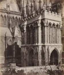 Lincoln Cathedral: The Galilee Porch, c. 1857. Creator: Roger Fenton (British, 1819-1869)