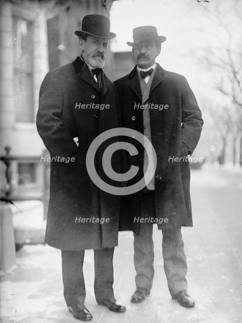 Lincoln Dixon, Rep. from Indiana, Right, with Senator Kern, 1911. Creator: Harris & Ewing.