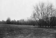 Lincoln Memorial Through Foliage of Potomac Park, 1917. Creator: Harris & Ewing