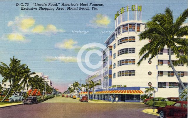 Lincoln Road, Miami Beach, Florida, USA, 1941. Artist: Unknown