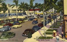 Lincoln Road, Exclusive Shopping Center of Miami Beach Florida, USA, 1948