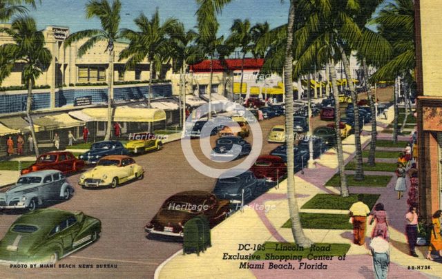 'Lincoln Road, Exclusive Shopping Center of Miami Beach', Florida, USA, 1948. Artist: Unknown