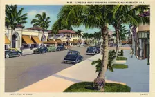 Lincoln Road shopping district, Miami Beach, Florida, USA, 1937