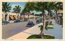 Lincoln Road shopping district, Miami Beach, Florida, USA, 1937