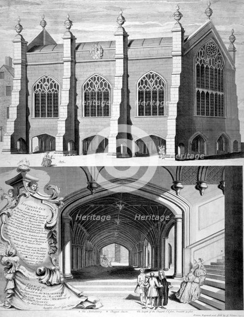 Lincoln's Inn Chapel, Holborn, London, 1751. Artist: George Vertue