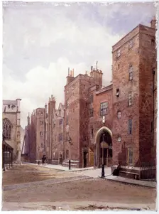 Lincoln's Inn Gatehouse, London, 1879. Artist: John Crowther