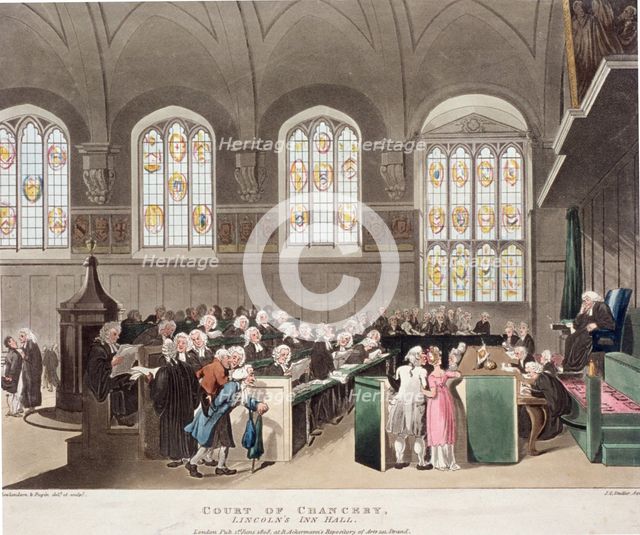 Lincoln's Inn, Holborn, London, 1808. Artist: Augustus Charles Pugin