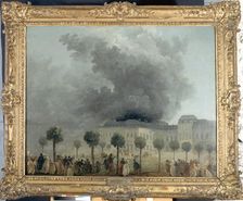 L'incendie de l'Opéra, vu des jardins du Palais-Royal, le 8 juin 1781, c1781. Creator: Hubert Robert