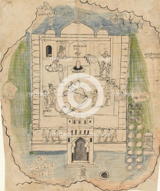 Linga Temple Compound, late 19th century. Creator: Unknown.