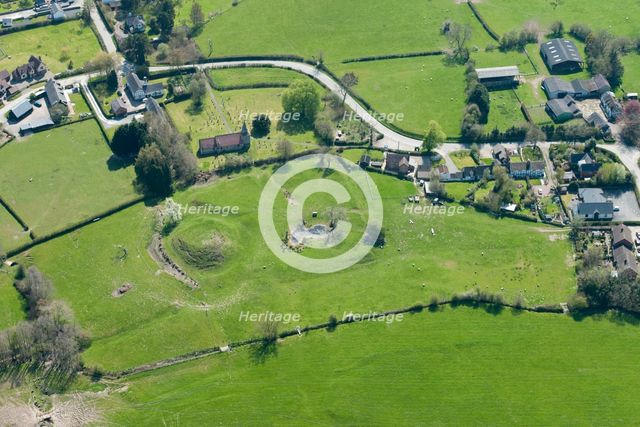 Lingen Castle, motte and bailey earthwork, Herefordshire, 2016. Creator: Damian Grady.