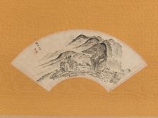 "Lingering Rain over Half the Village", ca. 1815-20. Creator: Uragami Gyokudo
