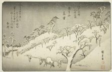 Lingering Snow at Asukayama (Asukayama no bosetsu), from the series "Eight Views in..., c. 1837/38. Creator: Ando Hiroshige