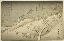 Lingering Snow at Asukayama (Asukayama no bosetsu), from the series "Eight Views in..., c. 1837/38. Creator: Ando Hiroshige