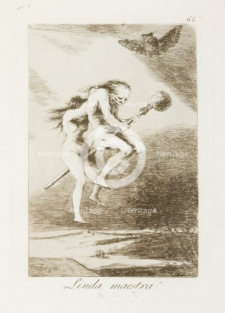 Linda maestra!; Los Caprichos, pl.68, 1799. Creator: Francisco Goya.