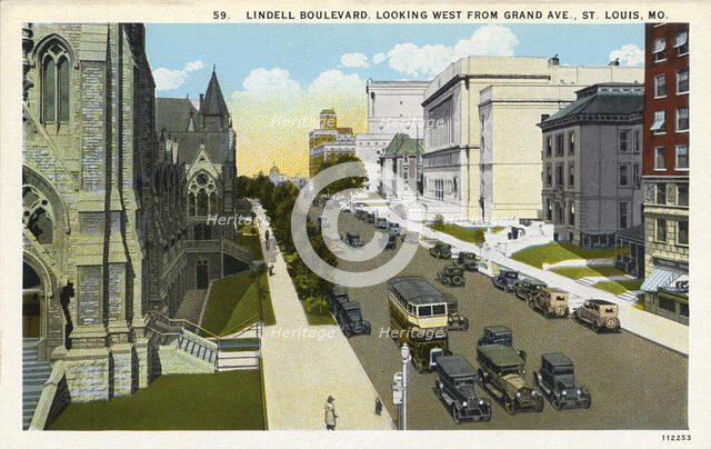 Lindell Boulevard, St Louis, Missouri, USA, 1926. Artist: Unknown