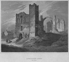 Lindisfarne Abbey. West Front 1814. Artist: John Greig