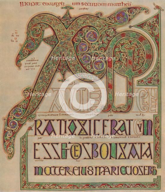 'Lindisfarne Gospels, 'Christi autem' page. British Museum', c700 AD, (1935).  Artist: Unknown.