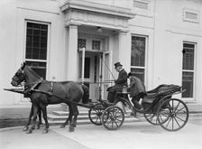 Lindley M. Garrison, Secretary of War, Getting Out of Carriage, 1913. Creator: Harris & Ewing