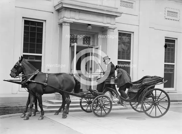 Lindley M. Garrison, Secretary of War, Getting Out of Carriage, 1913.  Creator: Harris & Ewing.
