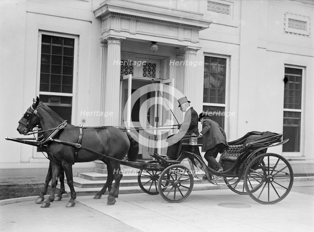 Lindley M. Garrison, Secretary of War, Getting Out of Carriage, 1913.  Creator: Harris & Ewing.