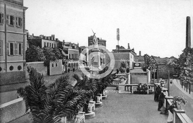 Line Wall Boulevard, Gibraltar, early 20th century. Artist: VB Cumbo