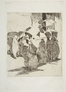 Line in front of the Butcher Shop, 1870-71. Creator: Edouard Manet