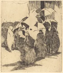 Line in Front of the Butcher Shop (Queue devant la boucherie), 1870. Creator: Edouard Manet