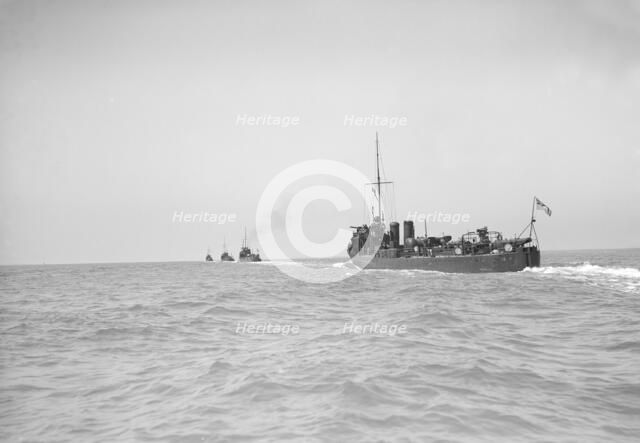 Line of Torpedo Boats under way, 1911. Creator: Kirk & Sons of Cowes.