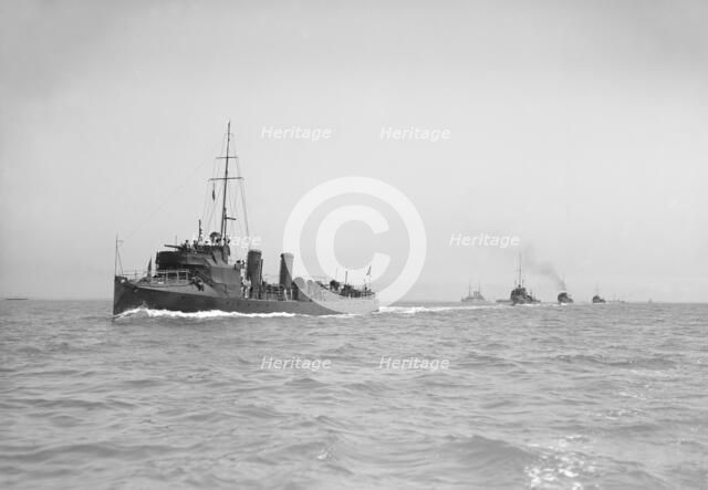 Line of Torpedo Boats under way, 1911. Creator: Kirk & Sons of Cowes.