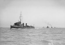 Line of Torpedo Boats under way, 1911. Creator: Kirk & Sons of Cowes