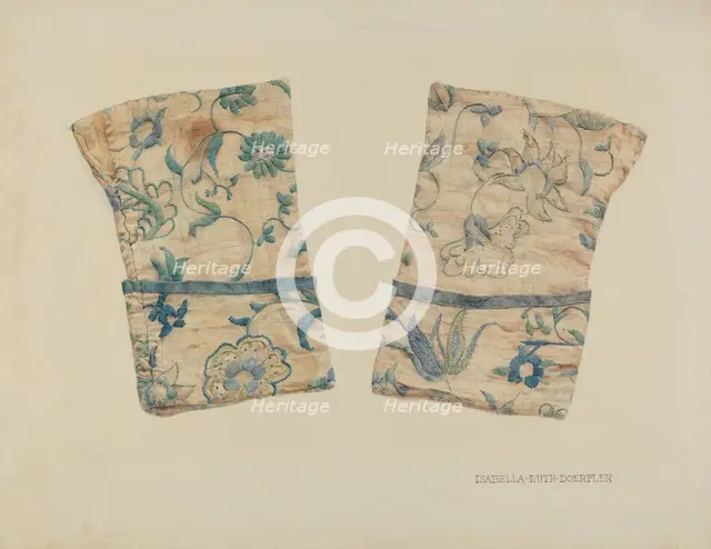 Linen Cuffs, 1935/1942. Creator: Isabella Ruth Doerfler.