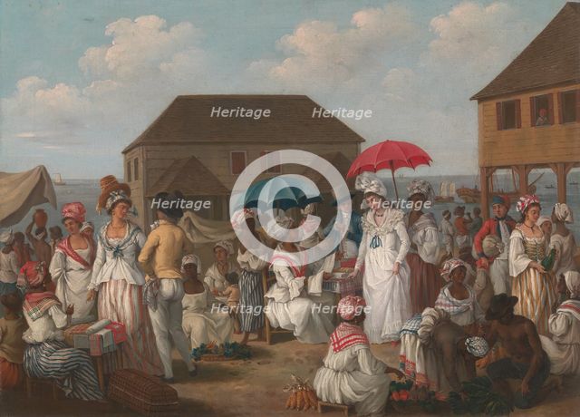 Linen Market, Dominica - A Market Scene, ca.1780. Creator: Agostino Brunias.