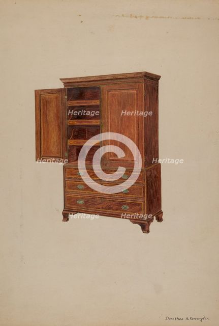 Linen Press, 1935/1942. Creator: Dorothea A. Farrington.