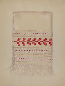 Linen Towel, c. 1937. Creator: Eva Wilson