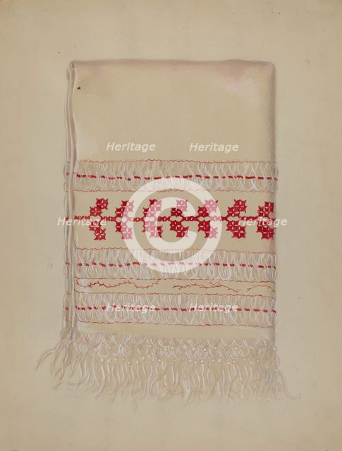 Linen Towel, c. 1937. Creator: Eva Wilson.