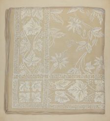 Linen Table Cloth, c. 1937. Creator: Eva Wilson