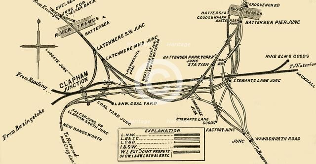 'Lines of Rail at Clapham Junction', (c1878). Creator: Unknown.