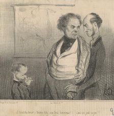 L'instituteur: votre fils me fera honneur!..., 19th century. Creator: Honore Daumier