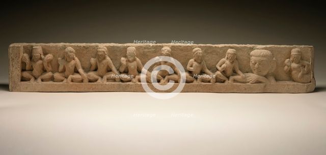Lintel with the Nine Planetary Deities, between c.600 and c.625. Creator: Unknown.